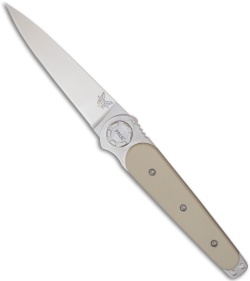 Benchmade Paul Axial Knife 230-2 w/ Ivory Micarta Handle (3.9" Satin Plain)