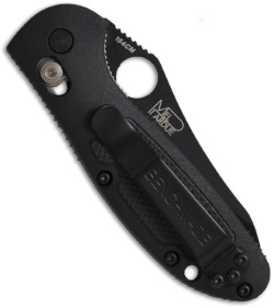 Benchmade Mini Griptilian Black Folding Knife 555SBKHGSN (2.91" Black Serr)