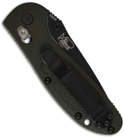 Benchmade Mini Griptilian OD Green Tanto Knife 557BKOD (2.91" Black Plain)