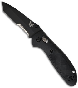Benchmade Mini Griptilian Manual Knife Axis Lock (Black SER) 557SBK