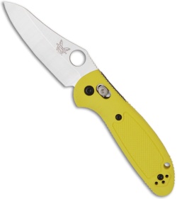 Benchmade Mini Griptilian Knife Yellow (2.91" Satin Plain) 555HG-YEL