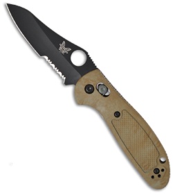 Benchmade Mini Griptilian Black Folding Knife 555SBKHGSN (2.91" Black Serr)