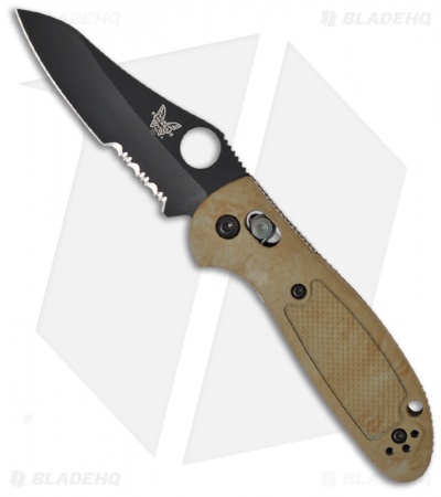 Benchmade Mini Griptilian Black Folding Knife 555SBKHGSN (2.91" Black Serr)