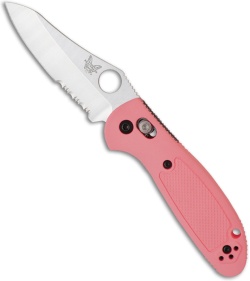 Benchmade Mini Griptilian Knife Pink (2.91" Satin Serr) 555SHG-PNK
