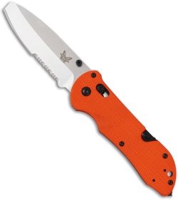 Benchmade 916S-ORG Triage Rescue Knife Hook Opposing Bevel (3.5" Satin Serr)