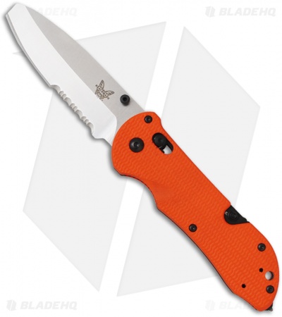 Benchmade 916S-ORG Triage Rescue Knife Hook Opposing Bevel (3.5" Satin Serr)