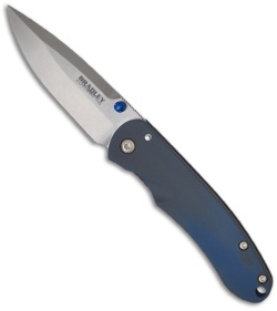 Bradley Cutlery Alias II Knife Blue Titanium Folder (Stonewash PLN) 17650-701