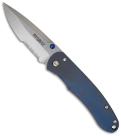 Bradley Cutlery Alias II Knife Blue Titanium (2.95" Stonewash Serr) 17650-701S