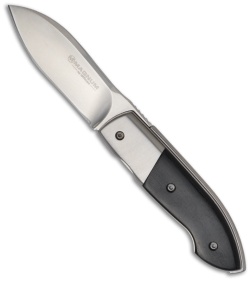 Boker Magnum Leaf Bolster Pocket Knife w/ Black Wood (2.75" Satin Plain) 01SC934