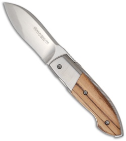 Boker Magnum Leaf Bolster Pocket Knife w/ Zebra Rosewood (2.75" Plain) 01SC935