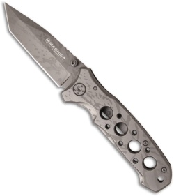 Boker Magnum Detonation III Tanto Folding Knife (3.25" Gray Plain) 01MB801