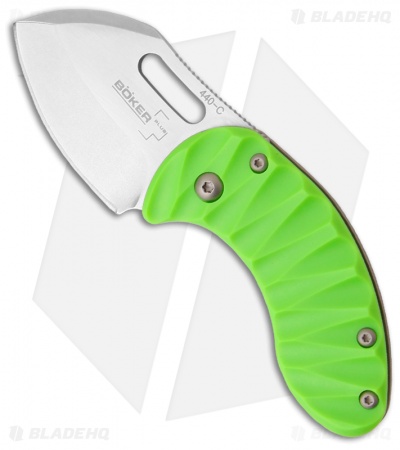 Boker Plus Nano Folding Knife Neon Green Frame Lock (1.89" Satin Plain) 01BO597