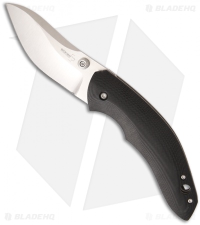 Boker Anso Whale Knife Black G10 (3.13" Satin Plain) 01BO620