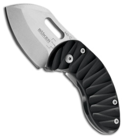 Boker Plus Nano Folding Knife Black Frame Lock (1.89" Satin Plain) 01BO600