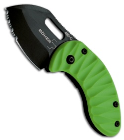 Boker Plus Nano Folding Knife Zombie Frame Lock (1.89" Black Serr) 01BO599