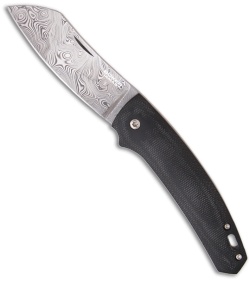 Boker Haddock Damascus Pocket Knife (3.375" Stonewash Plain) Jens Anso 110617DAM