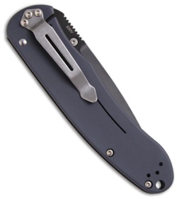Bradley Cutlery Alias I Blue Titanium Folding Knife (3.5" Serr) 17600SBK-701
