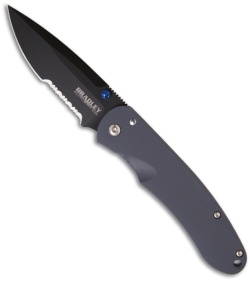 Bradley Cutlery Alias I Blue Titanium Folding Knife (3.5" Serr) 17600SBK-701