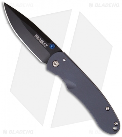Bradley Cutlery Alias II Knife Blue Titanium (2.95" Black Plain) 17650BK-701