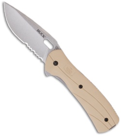 Buck Vantage Force Select Desert Tan Knife (3.25" Stonewashed Serr) 0845TNX-B