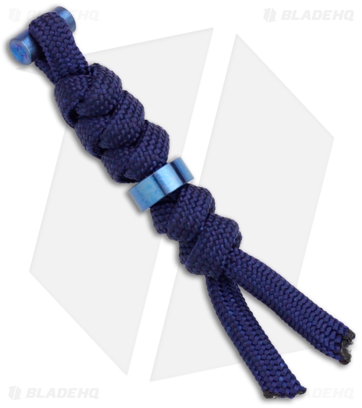 Chris Reeve Knives Large Cord Tie Midnight Lanyard w/ Blue Bead Blade HQ