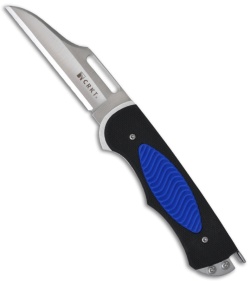 CRKT Edgie 2 Blue Folding Knife - Self Sharpening (Satin PLN) 6444B