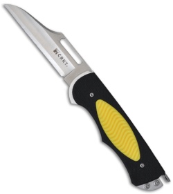 CRKT Edgie 2 Yellow Folding Knife - Self Sharpening (Satin PLN) 6444Y