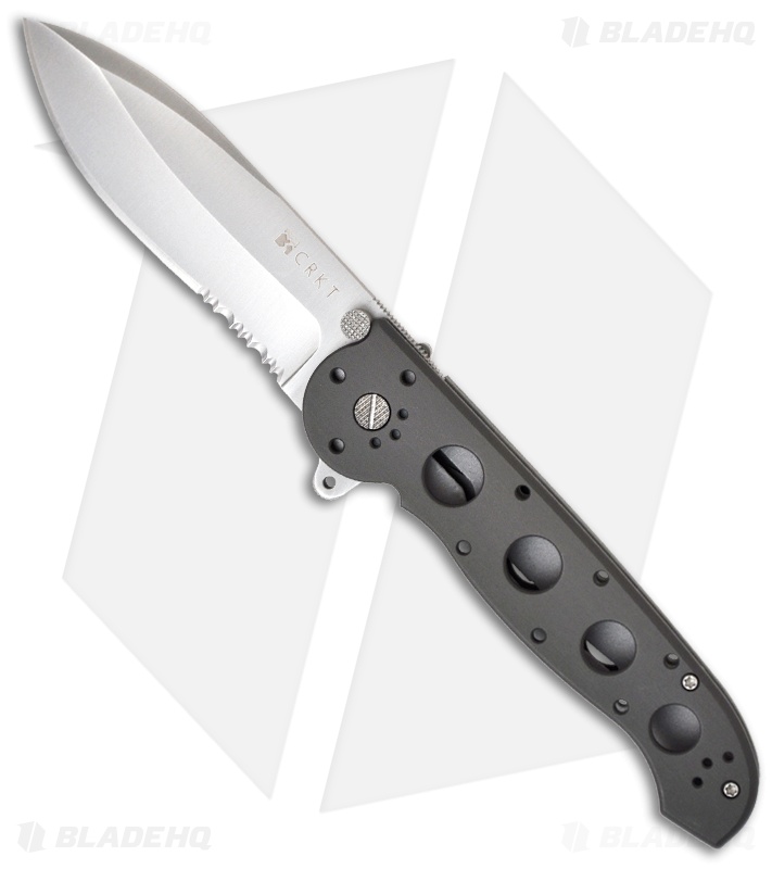 CRKT Carson M2114 Flipper Knife Aluminum (3.875" Satin Serr) Blade HQ