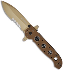CRKT Carson M21-14DSFG Special Forces Desert Tan G-10 Folder Knife (3.875" Serr)