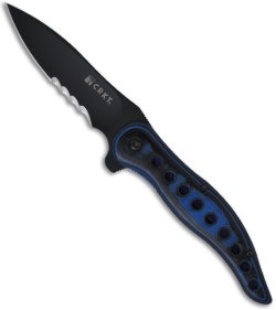 CRKT Premonition Folding Knife w/ Micarta Handle (3.25" Black Serr) 1163K