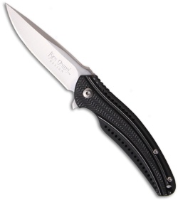 CRKT Ken Onion Ripple 2 Black Folding Knife (2.7" Satin Plain) K400KXP