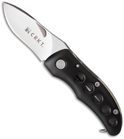 CRKT McGinnis Black Shrimp Folding Key Chain Knife (Satin PLN) 1180