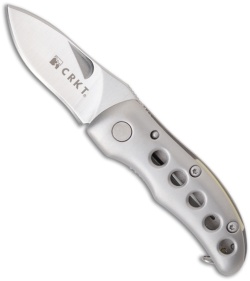 CRKT McGinnis Stainless Steel Shrimp Folding Key Chain Knife (Satin PLN) 1181
