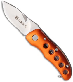 CRKT McGinnis Orange Shrimp Folding Key Chain Knife (Satin PLN) 1182