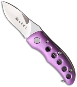 CRKT McGinnis Purple Shrimp Folding Key Chain Knife (Satin PLN) 1184
