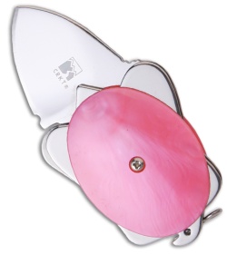 CRKT Ashworth Turtle Folding Knife Pink (1" Polished Plain) 5910P