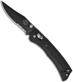 Harley Davidson 13150SBK-1 Mini Hardtail Axis Lock Knife (3.25" Black Serr)