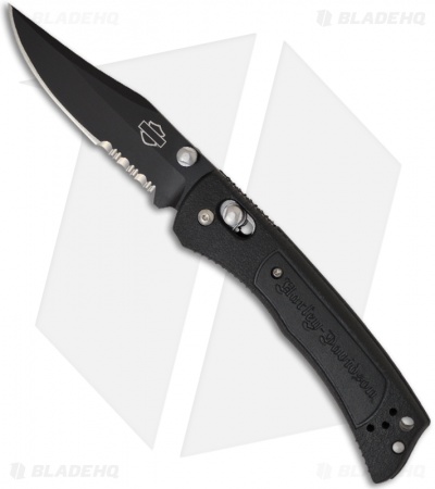 Harley Davidson 13150SBK-1 Mini Hardtail Axis Lock Knife (3.25" Black Serr)