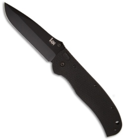 H&K Benchmade Ascender Knife Drop Point (3.86" Black Plain) 14352BT