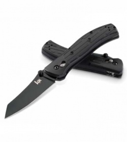 H&K Enigma Reverse Tanto Folding Knife (2.9" Black Serr) 14055SBT