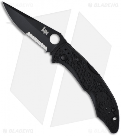 H&K Mini Pika Knife Clip Point Folder (2.9" Black Serr) 14412SBK