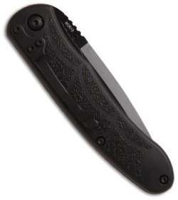 H&K Benchmade P30 Knife Drop Point Liner Lock Blade (2.9" Black Serr) 14650SBT