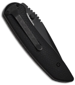 H&K Fugitive Knife Drop-Point Tactical Folder (3.17" Black Serr) 14950SBK