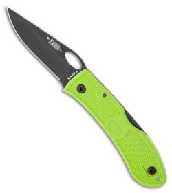 Ka-Bar Dozier Zombie Green Hunting Knife Folder (3" Black Plain) 4065ZG
