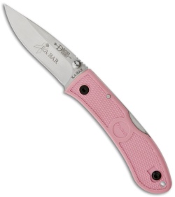 Ka-Bar Mini Dozier Pink  Folding Hunting Knife (2.25" Satin Plain) 4072 PK