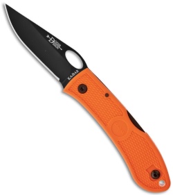 Ka-Bar Dozier Blaze Orange Hunting Knife Folder (3" Black Plain) 4065 BO