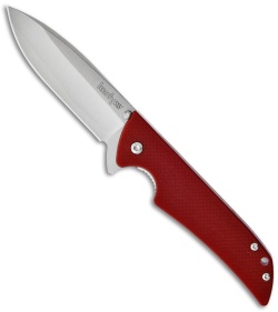 Kershaw Red Skyline Folding Knife (3.125" Stonewash Plain) 1760RDSW
