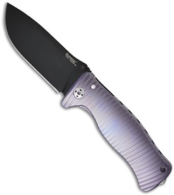 Lion Steel SR1-Ti V Violet Titanium Folding Knife (3.7" Black Plain)
