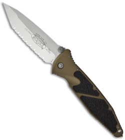 Microtech Tan Socom Elite M/A Tanto Knife (4" Satin Full Serr) 161-6TA