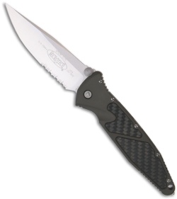 Microtech Green Socom Elite M/A Knife w/ Carbon Fiber (4" Satin Serr) 160-5GR